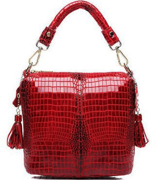 Vvsha Designer Shiny Graceful Crocodile Grain Women's 100% Genuine Leather Embossed Cross Body Handbags*Free Shipping GY14