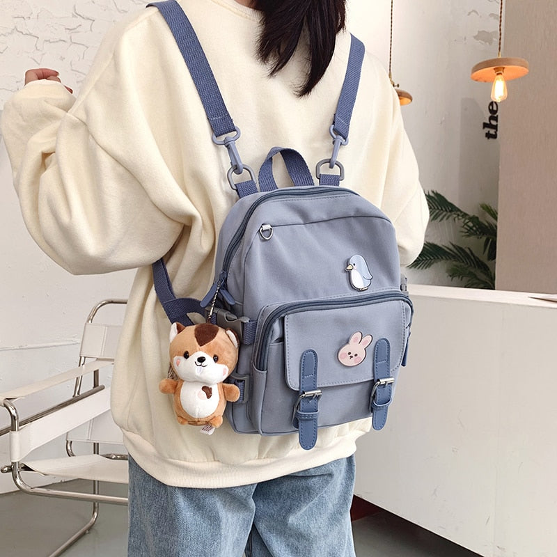 Vvsha Fashion  Backpack Women Kawaii Shoulder Bag for Teenage Girls Multi-Function Small Bagpack Ladies Travle School Backpacks
