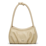 FOXER Lady Split Leather Pillow Bag Fashion Simple Armpit Shoulder Bag Pleated Small Handbag High Quality Luxury Soft Woman Bag