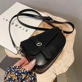 Christmas Gift Solid Color Mini Pu Leather Saddle Crossbody Bags For Women 2021 Brand Trendy Shoulder Handbags Female Travel Purses
