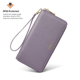 FOXER 100% Natural Leather Women Long Wallet Classic Large Capacity Lady Money Bags Fashion Clutch Bag Card Holder Phone Purse