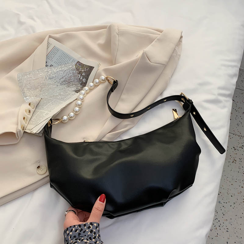Back to College Elegant Female Pearl Tote PU bag 2021 Fashion New High Quality Women Designer Handbag pearl Chain Shoulder Messenger Bag Purses
