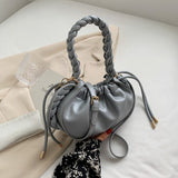 Cute Sweet Mini PU Leather Crossbody Shoulder Bags 2021 Luxury Ladies Top Handle Handbags Braided Shoulder Strap Totes