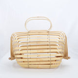 Summer Bamboo Beach Bag Women 2020 New Hand Woven Hollow Out Basket Wooden Purse Ladies Vacation Straw Bag Bohemia Sac Paille