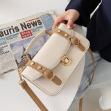 Christmas Gift Contrast color Square Tote bag 2021 New High-quality PU Leather Women's Designer Handbag Luxury Brand Shoulder Messenger Bag