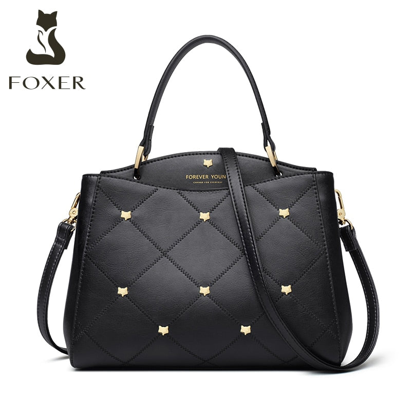 FOXER 2021 Original Cow Leather Women's Handle Shoulder Bags Business Lady Commute Brand Purse Female Fall Winter Crossbody Bag