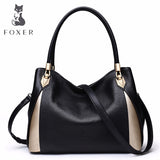 FOXER Brand Women Genuine Leather Handbag Fashion Female Tote Commuter Style Shoulder Bag High Quality Lady Fall Winter Handbags