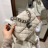 Vintage Fashion Female Tote Chain Lozenge 2020 Quality PU Leather Women Designer Handbag High capacity Shoulder Messenger Bag