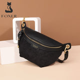 FOXER Fashion Brand Saddle Bag Lady Crossbody Bag Semi-circular Saddle Women's Bag Shoulder Slant Bag All-match Casual Purse