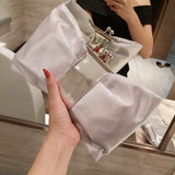 Bow women Cutch bag Luxury Party Satin Diamond Ladies Evening Bag lady Clutches small Chain messenger bags female wallet black