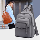 Christmas Gift Classic Solid Color PU Leather Large Capacity Women's Backpack Simple Casual Style Travel Backbag Designer Elegant Packbag Sac