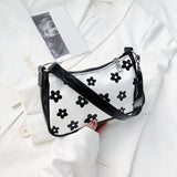 Cow Milk Print Pattern Baguette Bag For women 2020 Bright PU Leather Small Shoulder Bags Female New Designer Underarm Bags