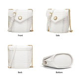 FOXER Classic Fashion Ladies Shoulder Bag Split Leather Casual Bucket Bag Crocodile Pattern Summer Simple Messenger Bag Women
