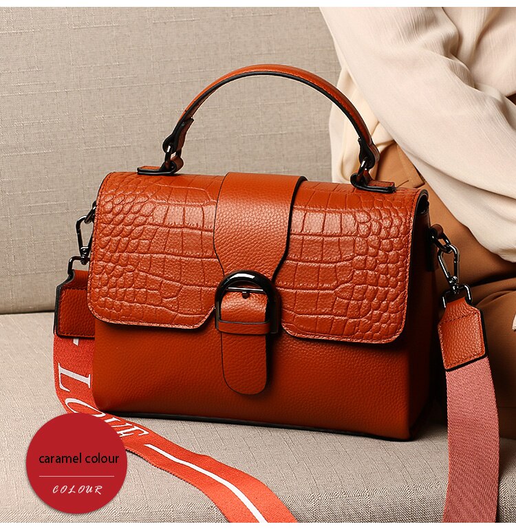 Christmas Gift Bag 2021 new trendy versatile multi-compartment leather handbags casual ladies crocodile pattern fashion portable messenger bag