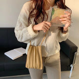 Christmas Gift [EAM] Women Summer New Small Brief Wrinkled PU Leather Personality All-match Crossbody Shoulder Bag Fashion Tide 2021 18A2351