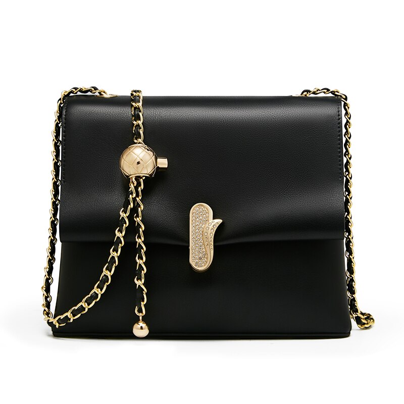 FOXER Summer New Fashion All-Match Cross-Body Female Bag Large-Capacity Leather Girl Shoulder Bag Small Dolden Ball Chain Bag