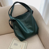 Vvsha Large Capacity Women's Tote Bag Pure Color Soft Leather Crossbody Bag Large Size Female Handbags Green Designer Shoulder Bag Sac