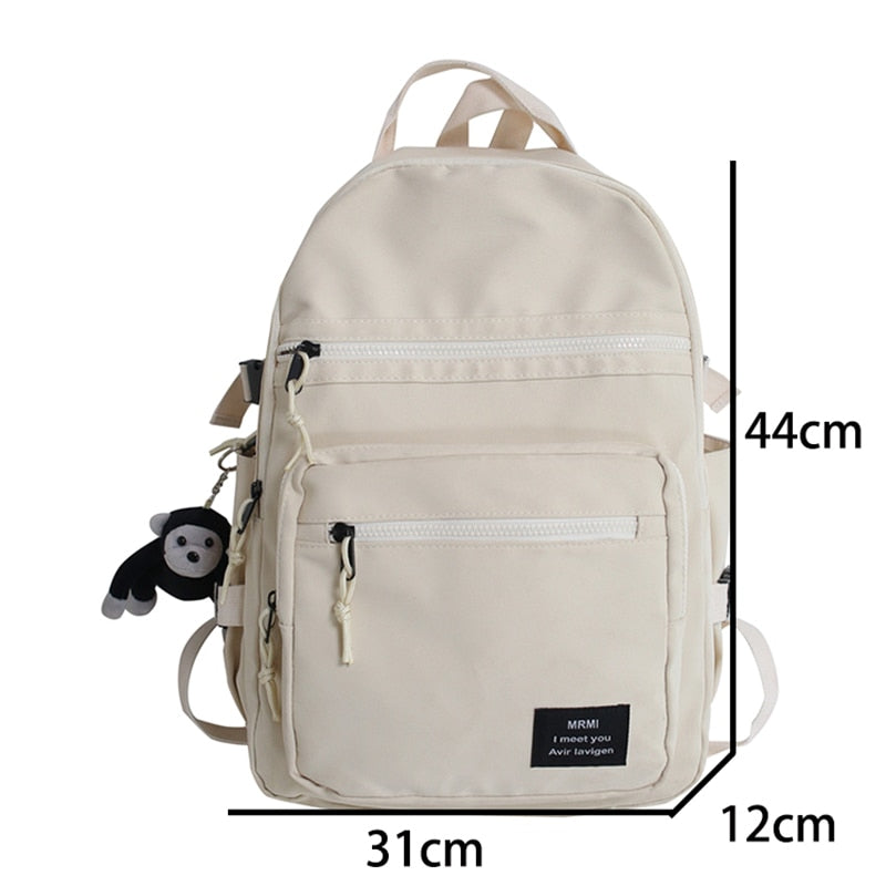 Waterproof Nylon Women Backpack Unisex Multi-pocket Laptop Backpack Large Capacity Student School Backpack for Girls Bookbags