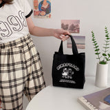 Christmas Gift Cute Lunch Bag Canvas Lunch Box Picnic Tote Cotton Cloth Small Handbag Pouch Dinner Container Food Storage Bags For Ladies