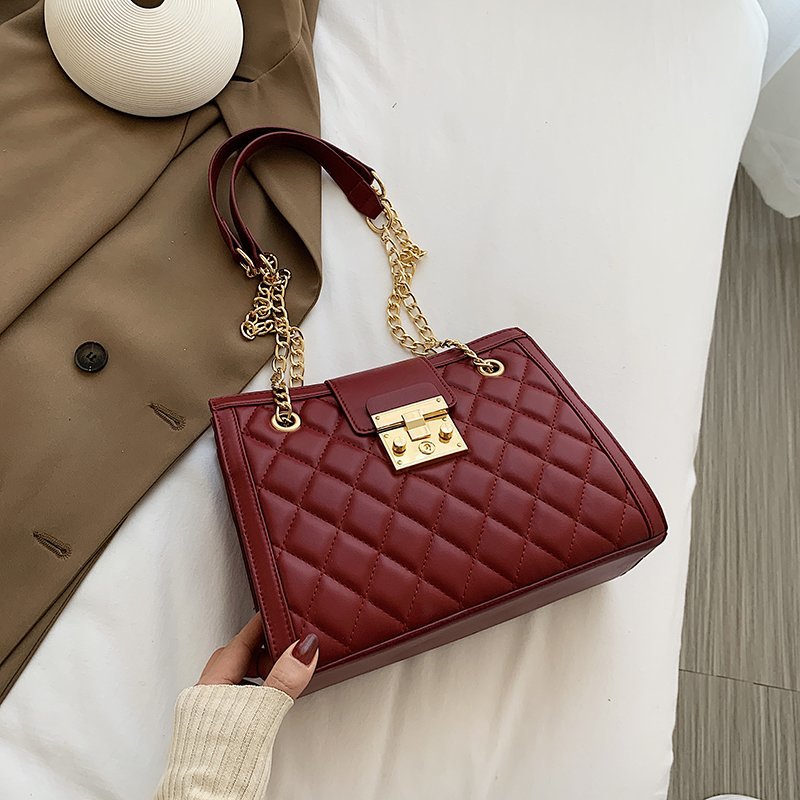 Chain Designer PU Leather Crossbody Bags For Women 2020 Women's Winter Simple Style Handbags Branded Trending Hand Bag
