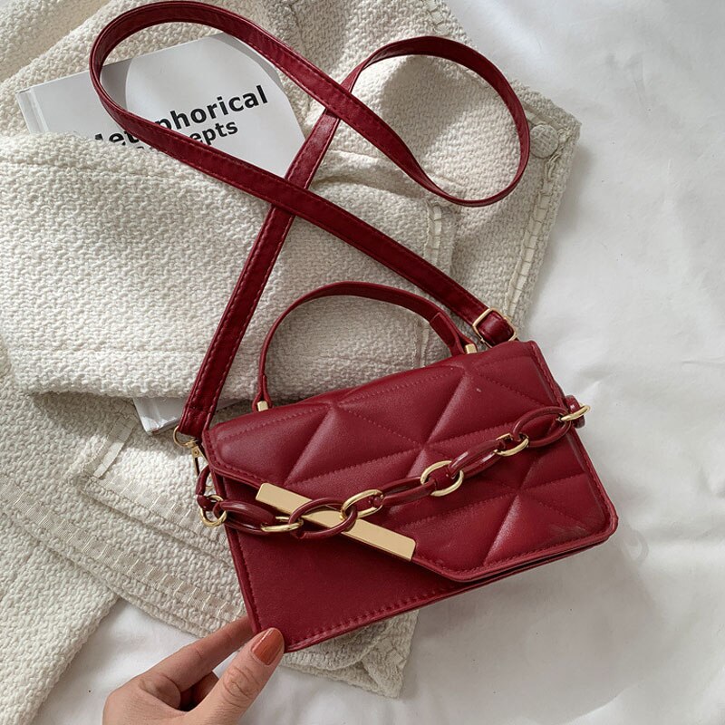Back to College Winter Fashion Simple Style Handbags For Women Design Solid Color Square Female Shoulder Bag Small Ladies Crossbody Bag