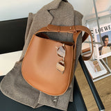 Vintage Small PU Leather Bucket Bags for Women 2021 Winter Branded Crossbody Shoulder Bag Handbags Trending Luxury Hand Bag hot