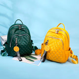 Women's backpack 2020 new rivet multifunctional bag soft PU leather youth girl student schoolbag yellow main
