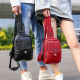 Women and Men Chest Bag soft PU leather Single Shoulder Strap Back Bags Casual Travel Women Crossbody Bags Waist Belt Bag black