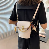 Christmas Gift DORANMI Bucket Backpack Bags For Women 2021 Luxury Brand Designed Scarf Rucksack Female Book Backpacks Back Bag Mochila  SB621