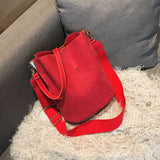 Vvsha Fashion wide strap bucket bag designer women shoulder bags luxury pu crossbody bag large capacity messenger bag simply purse new