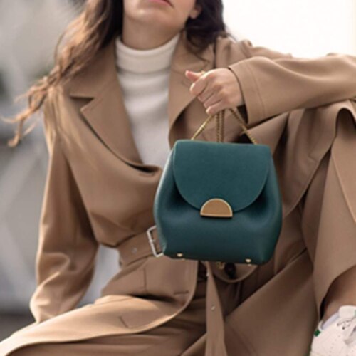 Vvsha Back to College Women Leather Bag Retro Lady Bags France Famous Brand Crossbody Bag Elegant Luxury Designer Bucket Bags Chain Handbags