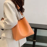 Women Bucket Shoulder Bag PU Leather ladies purse and handbag 2021 new Luxury Designer female Composite Crossbody bags bolsas
