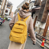 Back to College New Waterproof Nylon Women Backpack Solid Color Casual Backpack For Teenagers Women Large Capacity Ladies Schoolbag