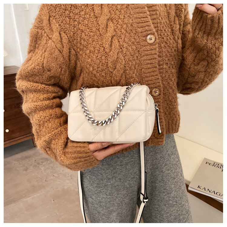 Women Crossbody Bag  Flap Bags For Women 2020 Quality Leather Thick Chain Shoulder Messenger Bags Female Handbag And Purse