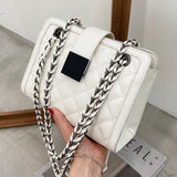Diamond Grain women shoulder bags PU Leather Fashion Axillary Crossbody bags new Chain Designer ladies Handbags Small white