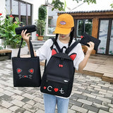 4 piece set Schoolbags For Teenage Girls Cute Print Women Backpack High Quality School Backpack Female Shoulder Bags