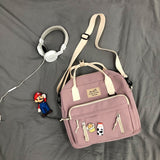 Back to College DCIMOR Lovely Multifunctional Backpack Teenage Girl Ring buckle Portable Travel Bag Female Small Schoolbag Badge Women Backpacks