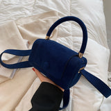 с доставкой Small Vintage Faux suede Underarm Baguette Shoulder Crossbody Bags For Women 2021 Winter Simple Handbags and Purses