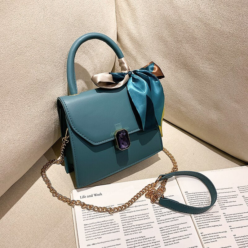 Back to College Elegant Female Ribbon Tote Bag 2019 Fashion New High Quality PU Leather Women's Designer Handbag Chain Shoulder Messenger Bag