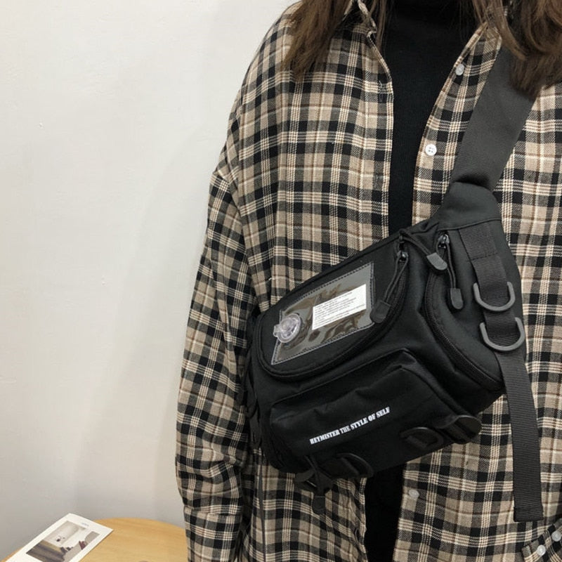 Vvsha  Christmas Gift Harajuku Techwear Canvas Sling Bag Gothic Crossbody Bags For Women Handbag Purses And Handbags Bolsas Feminina Shoulder Female