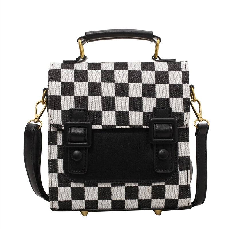 Fashion Women Checkerboard Backpack Designer Small Plaid PU School Travel Bags Ladies Cover Leather Backpacks for Teenager Girls