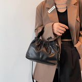Women Bag Designer Pleated Shoulder Bag Female Crossbody Bag Handbag Purse Cloud Fashion PU Leather 2021 New Trend All-match