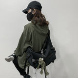 Christmas Gift Harajuku Techwear Canvas Sling Bag Gothic Crossbody Bags For Women Handbag Purses And Handbags Bolsas Feminina Shoulder Bag Frog