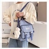 Halloween 2021 korean style small mini backpack for women school small bag mochila Multi pocket Girl Ring Buckle portable bear women's backpack