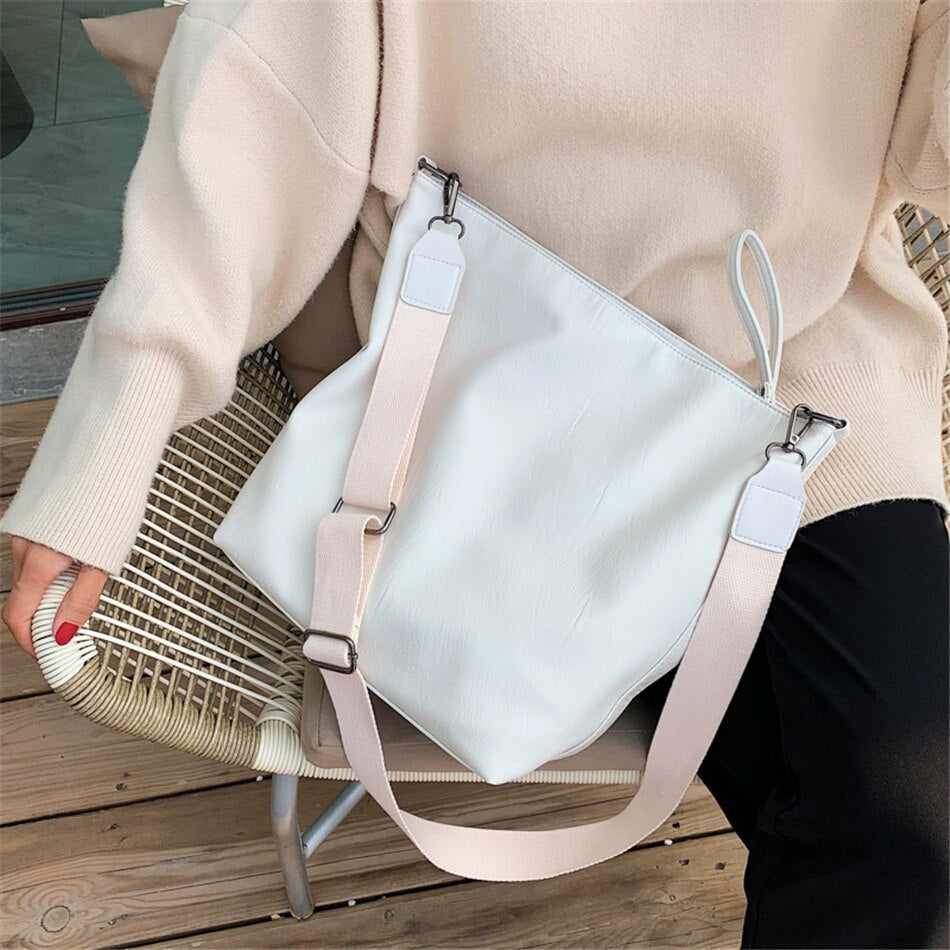 Christmas Gift Large Capacity Pu Leather Shoulder Bags for Women 2021 Simple Solid Color Ladies Crossbody Bag Casual Female Travel Handbags Sac