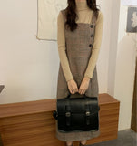 Vvsha Korean Preppy Style Student School Bag Pu Leather Female Messenger Bags Vintage Multifunctional Women Shoulder Bag Ladies Totes