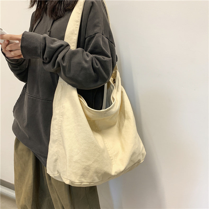 New Bags for Women 2022 Canvas Shoulder Bag Fashion Large Capacity Handbags Female Casual Travel Bags Soft Crossbody Bags