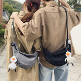Christmas Gift Japanese Casual Lazy Style Messenger Bag Ins Couple Bag Shoulder Bag Girl Wild Canvas Bag Fashion Brand Small Satchel