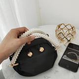 Christmas Gift French Pearl Handle Vintage Bag Women 2021 Brand Designer Female Satin Purses and Handbags Elegant Ladies Clutch Bags Daily New