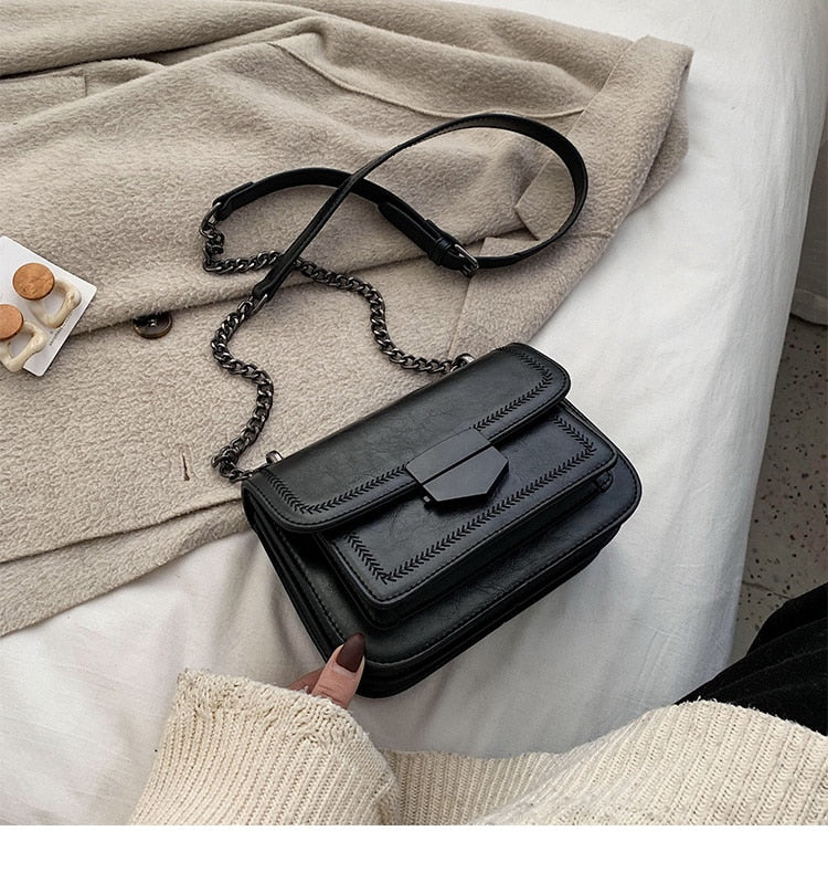 Christmas Gift Vintage Flap Crossbody bag 2021 Fashion New High quality PU Leather Women's Designer Handbag Chain Shoulder Messenger Bag
